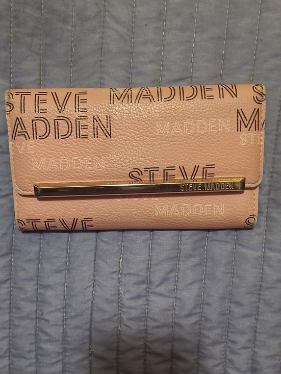 Steve Madden Handbags - Steve Madden Blush Pink Logo Fold-Over Wallet